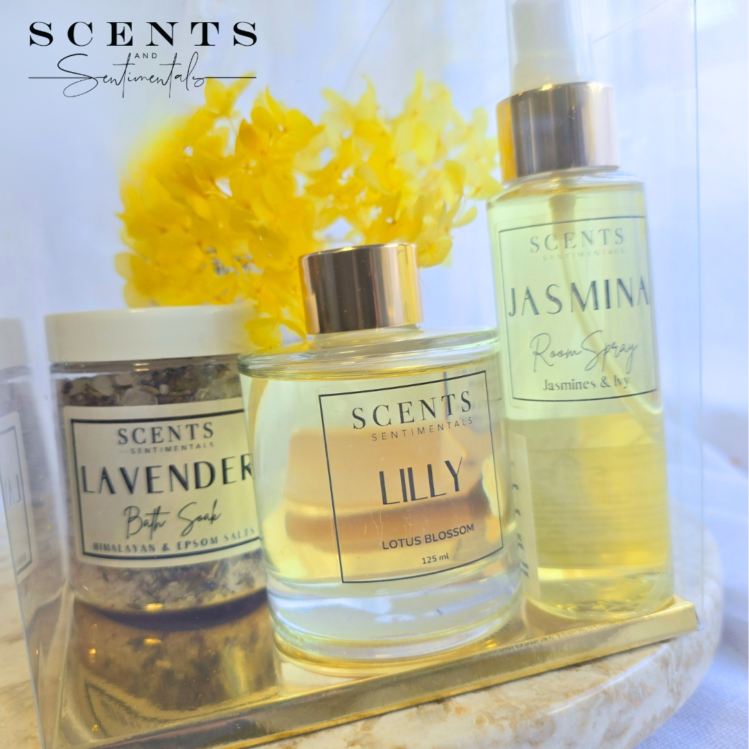 Diffuser + Room Spray + Bath Soak Clear Box