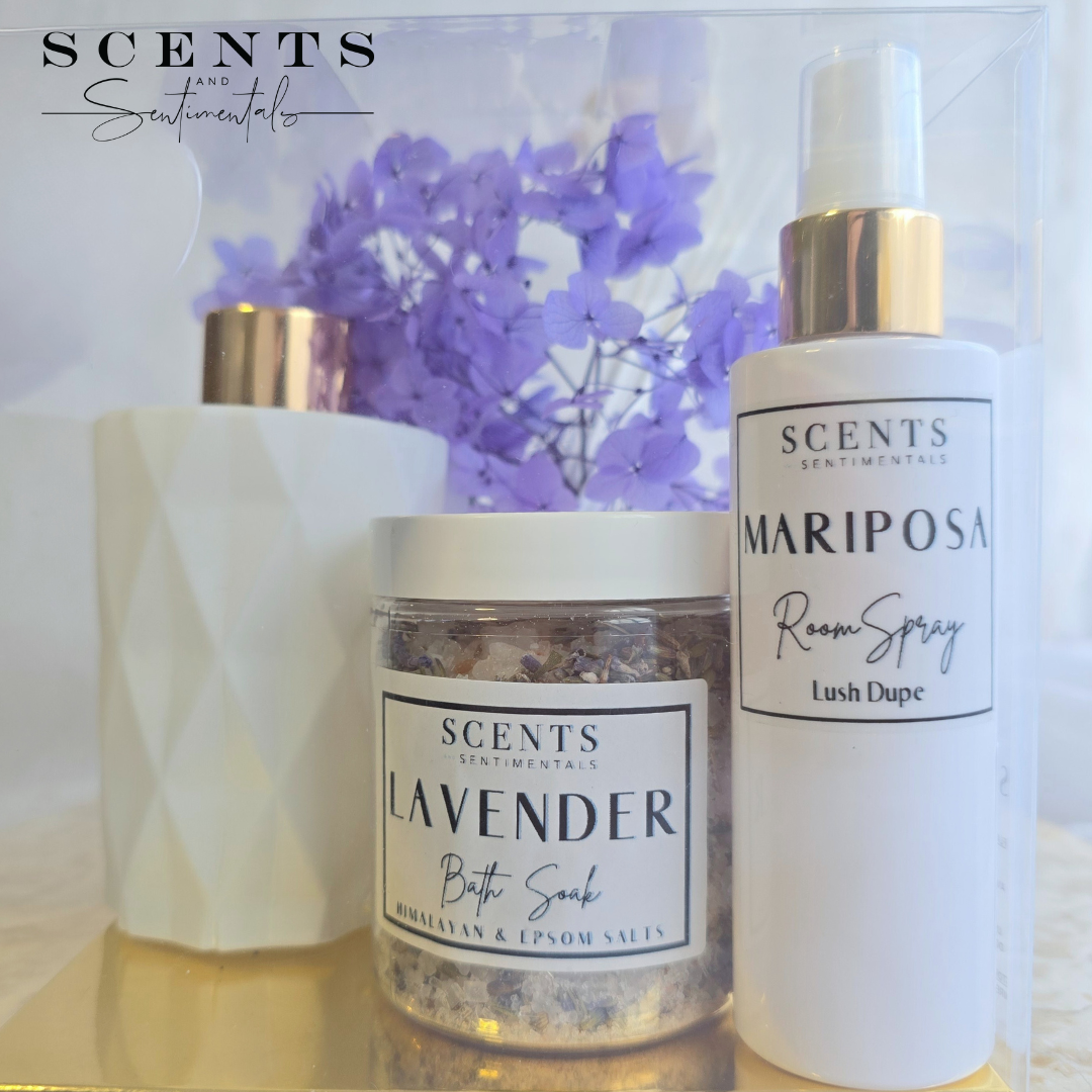 Diffuser + Room Spray + Bath Soak Clear Box