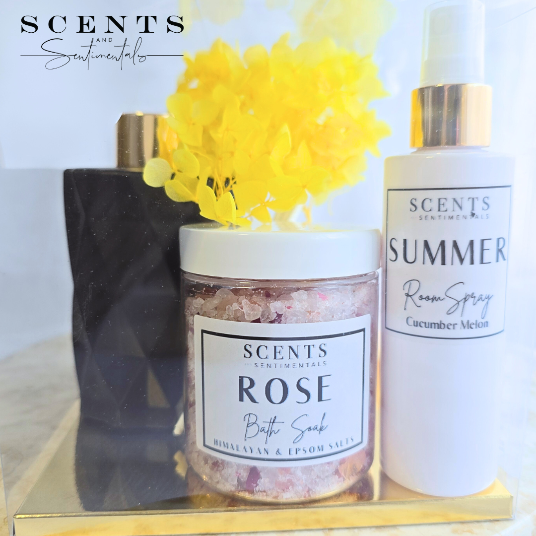 Diffuser + Room Spray + Bath Soak Clear Box